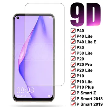 9D Apsauginis Stiklas ant Huawei P20 Pro P10 Plius 30 P40 Lite E Grūdintas Screen Protector, P Smart 2019 Stiklo apsauginę Plėvelę