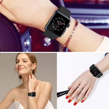 Silikono dirželis Apple watch band 44mm/40mm iwatch juosta 42mm/38mm Sporto apyrankę watchband apple žiūrėti 6 SE 5 4 3 2 44 mm
