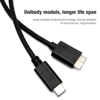 0,2 M 1M USB3.1 Tipas-C su USB 3.0 Micro B 10Pin Kabelis 5Gbps Duomenų Jungties Adapteris, Skirtas Kietojo Disko Išmanųjį telefoną PC OTG C Tipo TELEFONO
