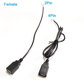 0,3 m 1m 5V Maitinimo Kabelis USB 2.0 Moteris Vyras 2Pin 4Pin Laidas Jack Įkroviklio Įkrovimo Laidas Išplėtimo Jungtis