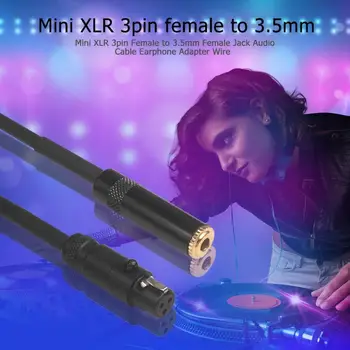 0,3 m Mini XLR 3pin Moterų 3,5 mm Moterų Dvikryptis Konversijos Jack Audio Kabelis, Ausines Adapteris Vielos