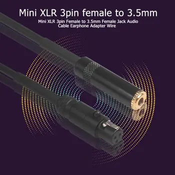 0,3 m Mini XLR 3pin Moterų 3,5 mm Moterų Dvikryptis Konversijos Jack Audio Kabelis, Ausines Adapteris Vielos