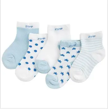 0-3 Metai 5 Poros Pack didmeninės kūdikių kojinės vaikų vasaros tinklelio kojinės-ultra plonas kvėpuojantis žvaigždes, mėnulį, berniukai, mergaites, vaikai, kojinės