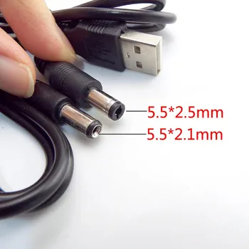 0,8 m USB 2.0 Type A Male į DC Kištukas Maitinimo Jungtis, Skirta Nedidelių Elektronikos Prietaisų, usb prailginimo Kabelis 5.5*2.1 mm 5.5*2.5 mm Jack
