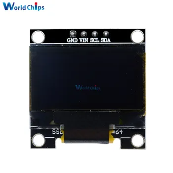0.96 colių IIC Serijos Geltona Mėlyna OLED Ekranas Modulis 128X64 I2C SSD1306 12864 LCD Ekranas Valdybos GND VCC SCL SDA 0.96