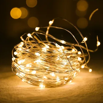 1-10M LED Styginių šviesos Varinės Vielos Atostogų apšvietimo Pasakų šviesos Girlianda Baterijos darbo Kalėdų Eglutės Vestuves Dekoras