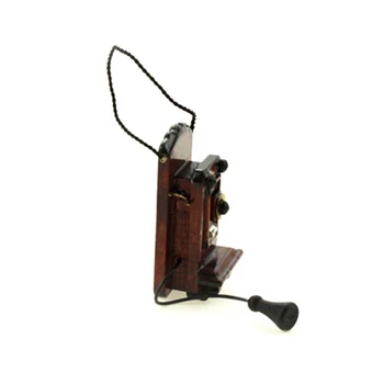 1:12 Miniatiūriniai Lėlių Senovinis Sieninis Laikiklis Telefono Vintage Stiliaus Svetainės, Miegamojo, Virtuvės Baldų Priedai