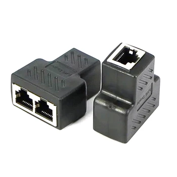1 2 Būdais LAN Ethernet Tinklo Kabelis RJ45 Female Splitter Jungties Adapteris Dvigubas Adapteris Uostų Jungtis Jungtis