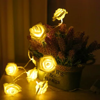 1,5 M 10 led Girliandą AA Baterijos LED Rose Žiburiai Kalėdų Atostogų String Žibintai Naujųjų Metų Vestuvių Dekoro iš Gėlių Svogūnėlių LED Lempos