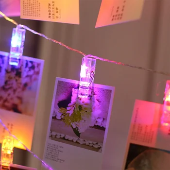 1.5 M/3M/4.5 M/6M/10M LED String Žibintai Pasakų Foto Įrašą Kortelės Nuotrauką Įrašus Vinys Šviesus Vestuvės Valentino Diena Apdaila