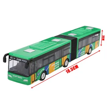 1:64 18cm Mėlyna Raudona Žalia Metalo Diecast Modelio Transporto priemonė, Autobusas, Automobiliai, Žaislai Mažas Kūdikis Traukti Atgal Žaislinių Transporto priemonių Dovana Vaikams