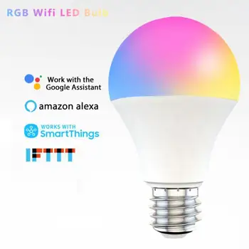 1-6Pieces 9W WiFi RGB Smart LED Lemputė E27 B22 Laikmatis Automatikos Šviesos Balso Nuotolinio Valdymo Dirbti Su Alexa 
