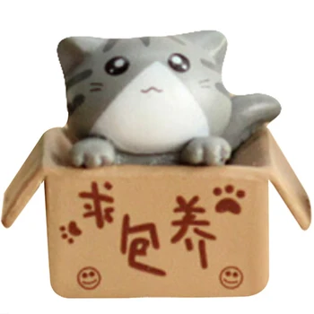 1 Gabalas Animacinių filmų Prasta Dėžutę Kitty Cat Kitten Modelis Mažas Statula Automobilių Statulėlės Amatų Sodo Statulėlės Ornamentas 