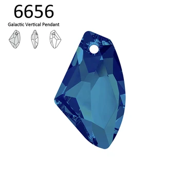 (1 gabalas) Originalus iš Swarovski kristalų 6656 Galactic Vertikalus pakabukas Austrijos laisvi, kalnų krištolas, 