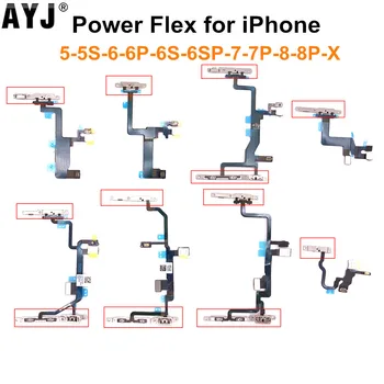 1 Gabalas Power Flex Kabelis su Metaliniu iPhone 5 5S SE 6 6S 7 8 Plus X XS Max Garsumo įjungimas Išjungimo Mygtukas Atsarginių dalių Pakeitimo