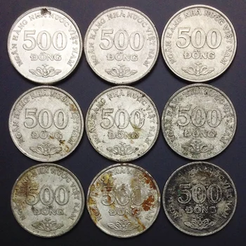 1 gabalas Vietnamas 500 VND monetos originalus monetų tikras Autentiškas kolekcija