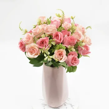 1 krūva dirbtinės rožės, puokštė 5 šakių 10 galvų Namų Dekoro kambarį netikrą gėlės 