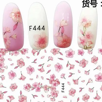 1 Lapas Gražus Sakura sakura Gėlių Drugelio Dizaino Lipnios Nagų Dailės Lipdukai, Papuošimai 