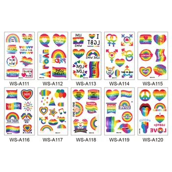 1 Lapas LGBT Pride Diena Laikina Tatuiruotė Lipdukas Rainbow Modelis Meilė yra Meilė Flash Vandeniui Mados Kūno Menas Vyrų, Moterų, Vaikų