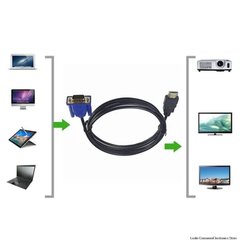 1 M, HDMI suderinamus Kabelis HDMI-suderinamas Su VGA 1080P HD Su Garso Adapterio Kabelis HDMI-suderinamas SU VGA Kabelis dropshipping