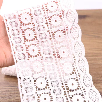 1 metrų baltos spalvos gražios medvilnės nėriniai medžiaga su satino su siuvimo instrukcija 