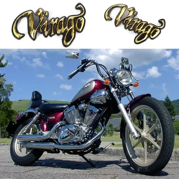 1 Pora 3D Aukso Motociklą Dujų Kuro Bako Lipdukai Lipdukai Motociklų Logotipas Ženklelis Yamaha Virago Motociklo Priedai