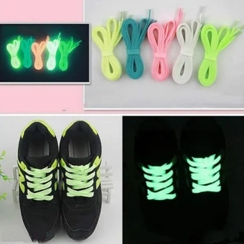 1 pora Šviečiantys batų raišteliai Atletikos Sporto Butas Drobės Batų Raišteliais Švyti Tamsoje Naktį Spalvų Fluorescencinės Batraištis