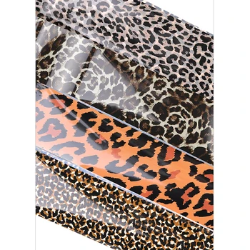 1 Roll Leopardas Spausdinti Nagų Lapų Perdavimo Slankiklį Lipdukas Žvaigždėtą Gyvūnų Lipnios Nagų Paketas Decal 3D Apdaila Patarimai Manikiūro