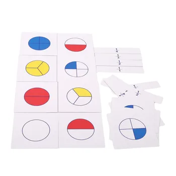 1 Set Montessori Matematikos Mokymo priemonių Vaikams ikimokyklinio Ugdymo Skaitmeninis Frakcija Kortelę Matematikos Mokymosi Žaislas