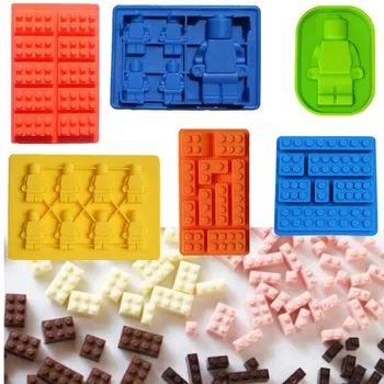 1 vnt Aikštėje Lego Žaislų Plytos Formos Silikono Ice Cube & Robotas Ledo Lovelio Formos Tortas Šokolado Pelėsių Tortas Bakeware Tortas Įrankiai