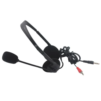 1 Vnt. Naujas Black 3.5 mm Mikrofoną, Reguliuojamas Lankelis Laidinio Stereofoninę laisvų Rankų įrangą, Triukšmo Panaikinimo Ausinių, Už Kompiuterio, Nešiojamojo kompiuterio Darbalaukį