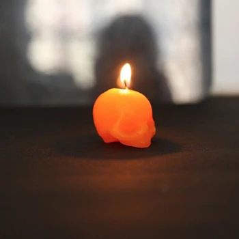 1 VNT Verkia Žvakės Helovinas Maža Nerūkomojo Skeletas Teroro Žvakė Raudona Smegenų Viduje Kaukolės Žvakė Kraujavimo Kaukolės Žvakė