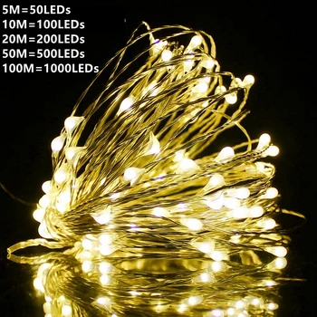 10-100M LED String Apšvietimas Nuotolinio Valdymo Pasakų Žibintai Kalėdų Medžio Lauko Vestuvių Girliandą Šalis Dekoro 110V, 220V