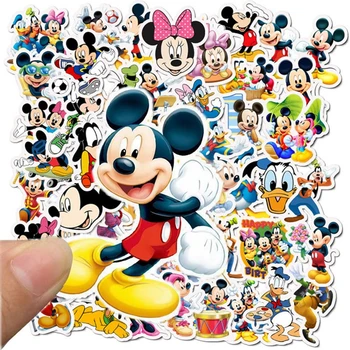 10/50Pcs Disney Mickey Minnie Lipdukai Dygsnio Užšaldyti Karikatūros Gitara Bagažo Riedlentė Vandeniui Lipdukas Nešiojamas Stikers Žaislai