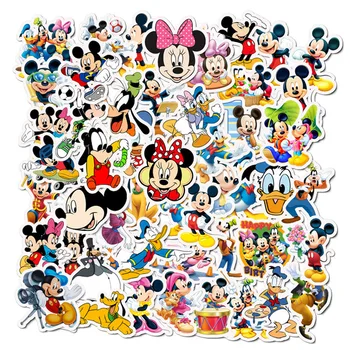10/50Pcs Disney Mickey Minnie Lipdukai Dygsnio Užšaldyti Karikatūros Gitara Bagažo Riedlentė Vandeniui Lipdukas Nešiojamas Stikers Žaislai