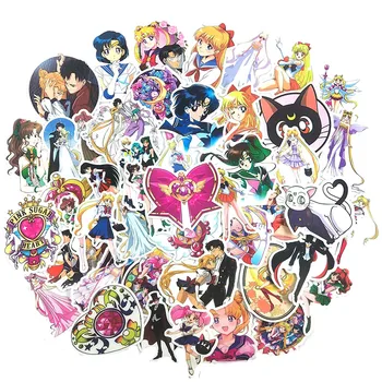 10/50Pcs/Pak Klasikinis Anime Sailor Moon Vsco Mergina Lipdukai Motociklų Bagažo Nešiojamas Dviračių su Riedlentė Pegatinas Anime