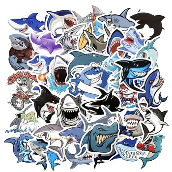 10/50pcs/pak Mėlynos Jūros Ryklių Animacinių filmų Gyvūnų Lipdukai 