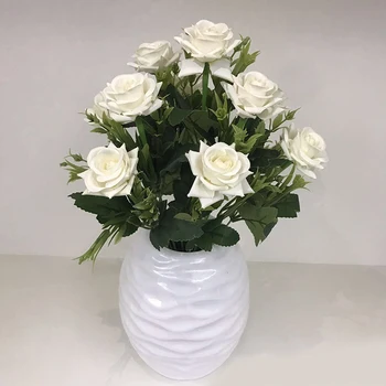 10 filialas/Puokštė Spalvingų Dirbtinio Šilko Rožė Gėlių Vestuvių Gėlės 