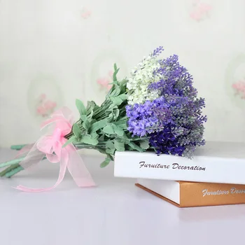 10 Galvų Romantiška Provanso Levandų Šilko Dirbtinės Gėlės Violetinės Puokštė Plastiko Netikrą Gėlės Baltos Namų Vestuvių Dekoravimas