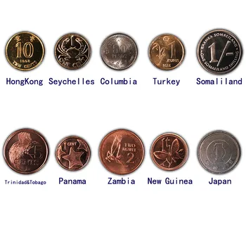 10 monetų iš 10 skirtingų šalių , Nekilnojamojo Originali Originalios Monetos , šalies , pasaulio kolekcionieriams Euro Azijoje, Afrikoje, Amerikoje dovana