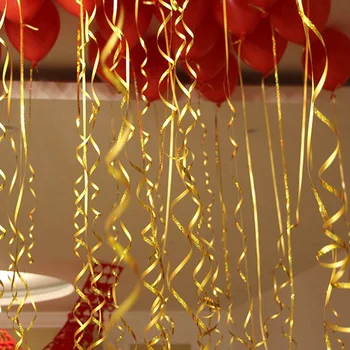 100 Kieme Balionų Juostelės Crimped Garbanoti Auksas, Sidabras Lazerio Juostelės Vestuvių, Gimtadienio Dekoracija 