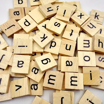 100 Medinės Čerpės ABC Juoda Raidžių Skaičius Amatų Medienos Abėcėlių smegenų žaidimas Scrabble Plytelės abėcėlės Mokytis Vaikams, Aukštos kokybės
