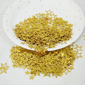 1000pcs/maišas Aukso Metalo Tuščiaviduriai Žvaigždžių Confettis Už Vestuves Apdaila 