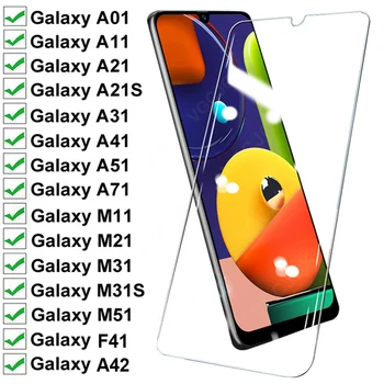 100D Anti-Sprogo Grūdintas Stiklas Samsung Galaxy A01 A11 A21 A31 A41 A51 A71 Screen Protector M11 M21 M31 M51 F41 A42 Glas Filmas