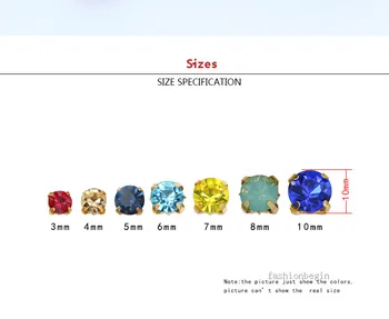 100p 4mm Spalvų Siūti kristalų, Cirkonio Montees siuvimo Masės Akmenys, Karoliukai Amatų Perlas 