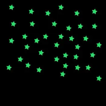 100PC Vaikų, Miegamojo, Fluorescencinis Švytėjimas Tamsoje Žvaigždės Švyti Sienų Lipdukai Žvaigždžių Šviesos šviesos švytėjimas lipduko spalva 8.13