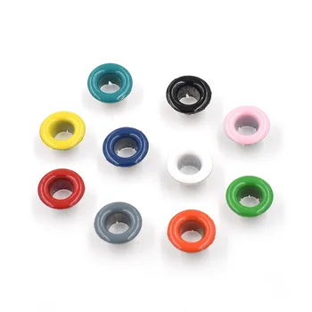 100vnt/daug 5mm Dažų spalva Kilpų Kniedės Spalvos Metalo Buttonholes Spalvotų kilpų sagtis 10 spalvų maišyti