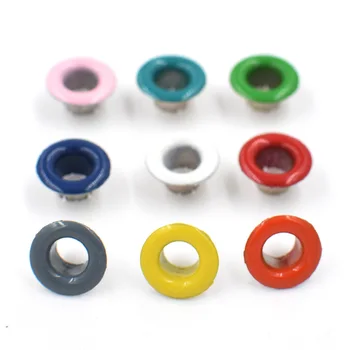 100vnt/daug 5mm Dažų spalva Kilpų Kniedės Spalvos Metalo Buttonholes Spalvotų kilpų sagtis 10 spalvų maišyti