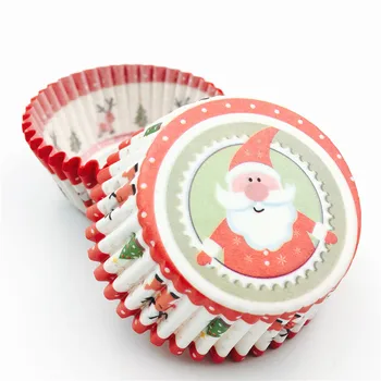 100vnt/Daug Kalėdų Santa Claus keksiukų kepimo puodeliai cupcake liner popieriaus torto padėklo pelėsių tortas dekoravimo įrankiai