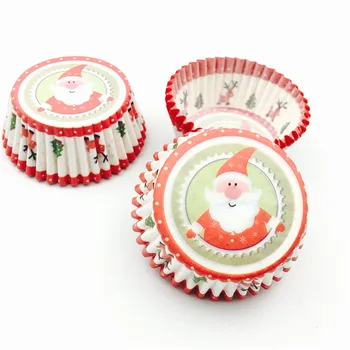 100vnt/Daug Kalėdų Santa Claus keksiukų kepimo puodeliai cupcake liner popieriaus torto padėklo pelėsių tortas dekoravimo įrankiai